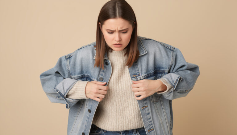 The jean jacket mistake that RUINS your proportions when layered over sweaters