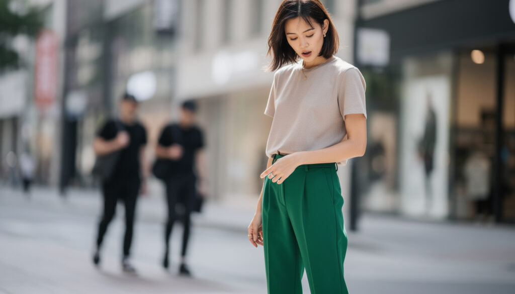 discover why green pants are stealthily becoming more popular than black, and explore the unexpected fashion shift taking everyone by surprise.