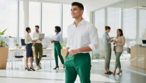 discover why the color green is set to replace black in 2026's business casual fashion, exploring the innovative 'green pant' theory and its impact on workplace style trends.